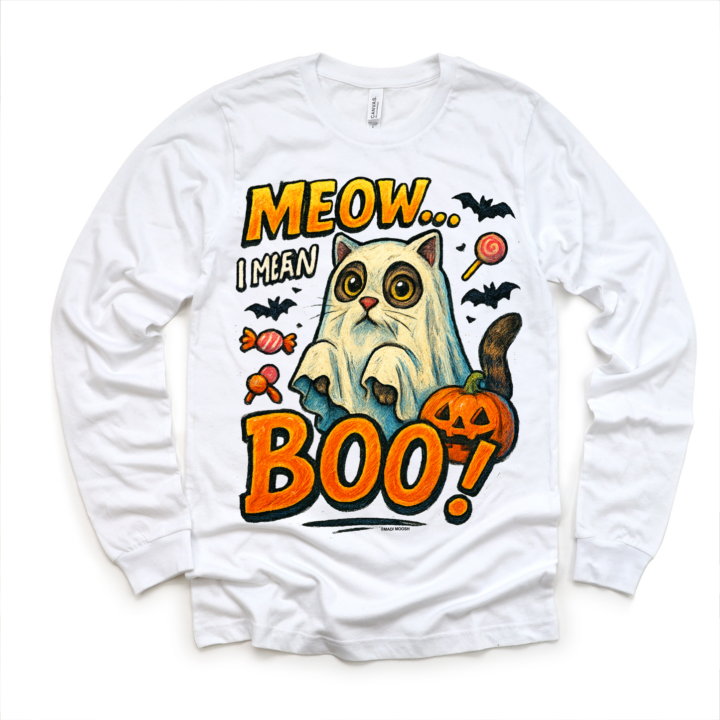 Meow.. I Mean Boo Halloween Cat Shirt - Halloween Tee-Miller Ranch TX