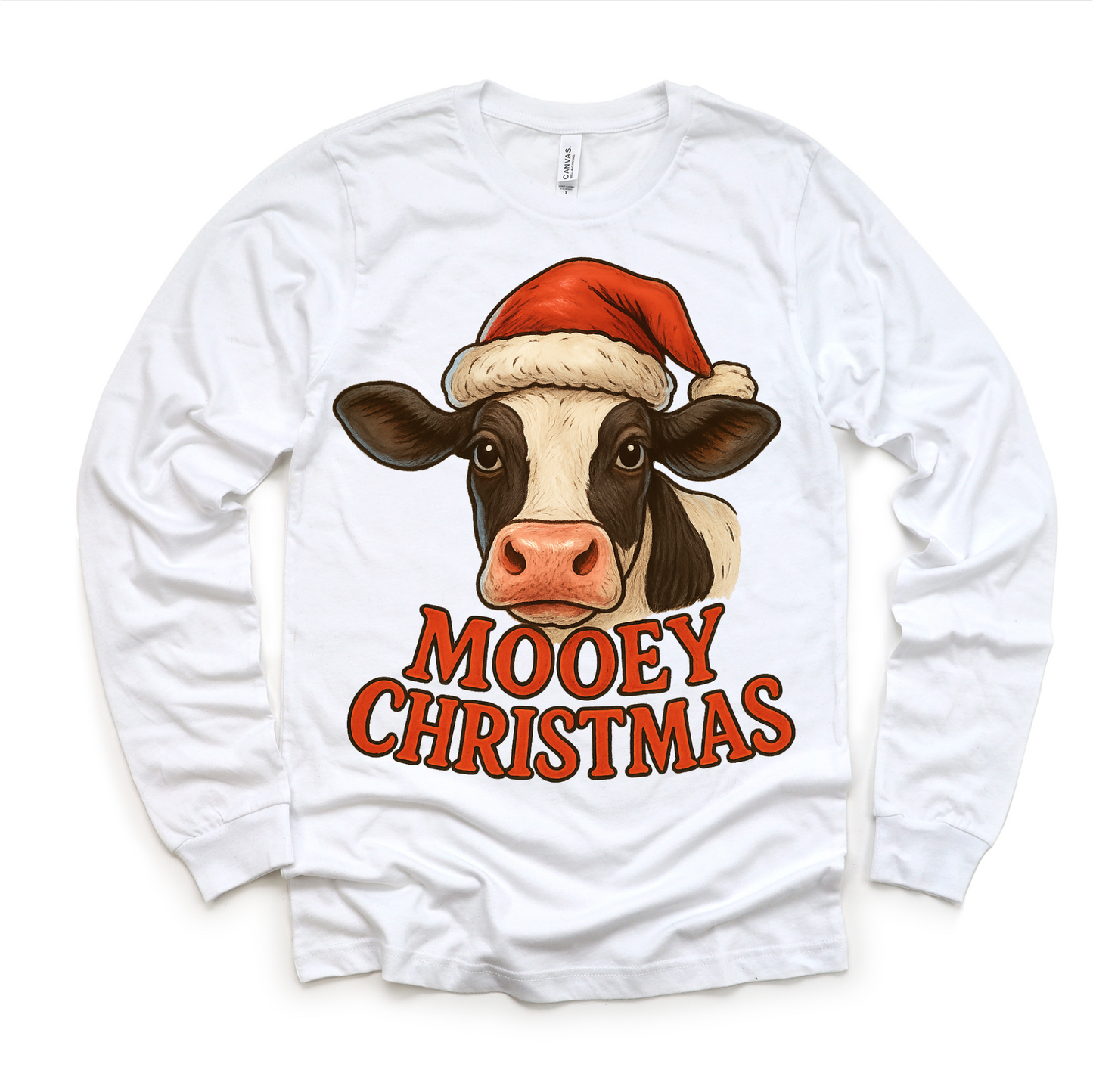 Mooey Christmas Country Cow Shirt - Farm Christmas Tee-Miller Ranch TX