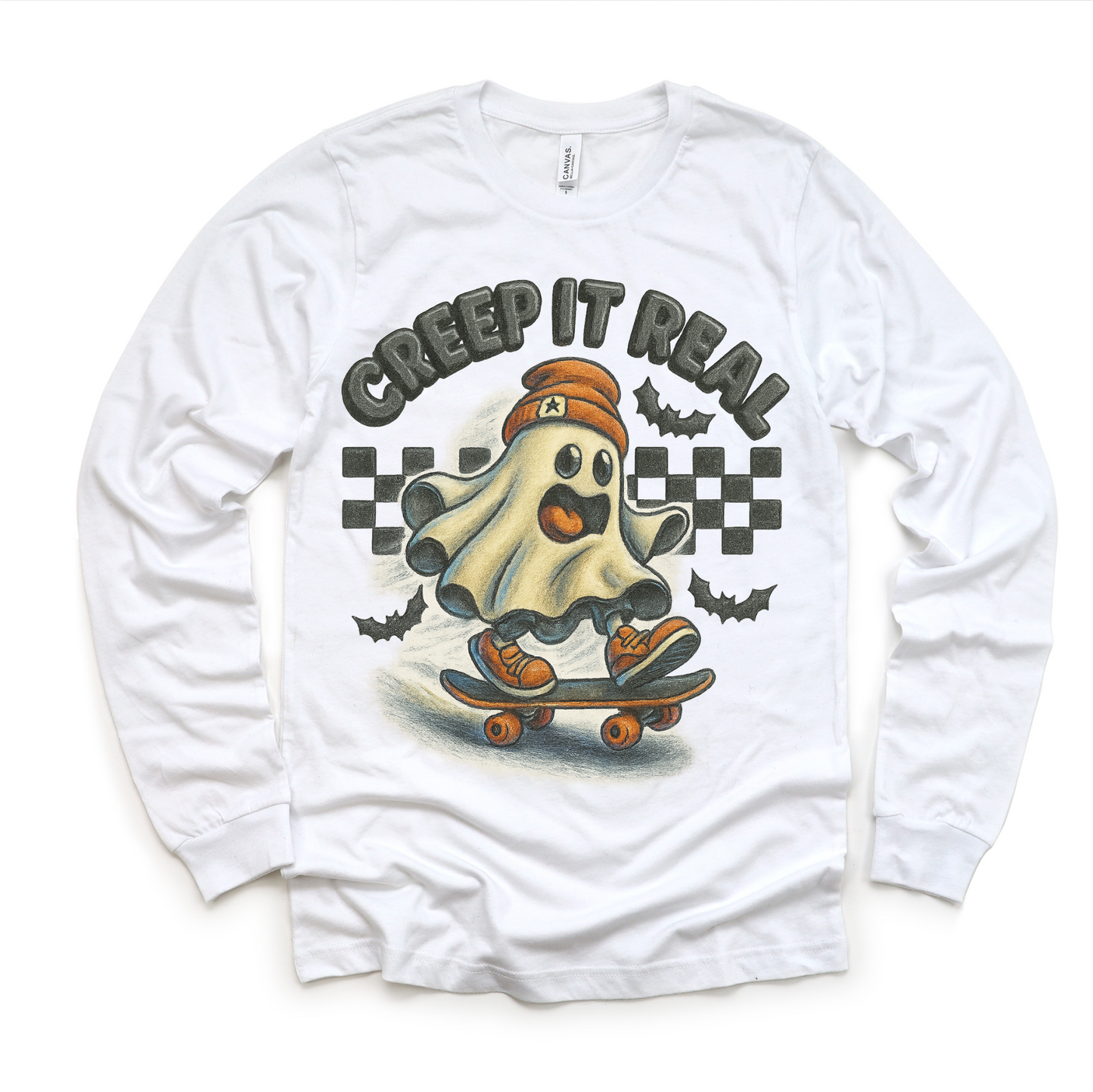 Creep It Real Skateboard Ghost Halloween Shirt - Halloween Tee-Miller Ranch TX