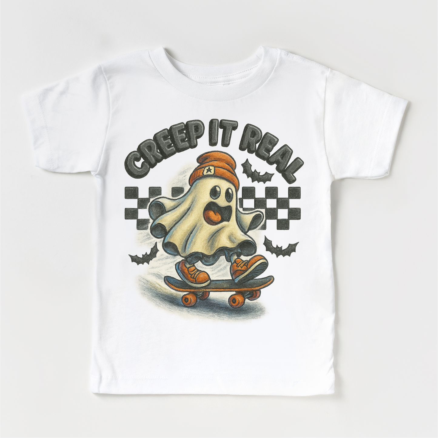 Creep It Real Skateboard Ghost Halloween Shirt - Halloween Tee-Miller Ranch TX