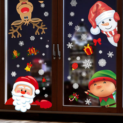 Christmas Decorations - Christmas Window Clings Decorations Stickers Indoor - Snowflakes Window Clings Decor for Home Office Classroom-Miller Ranch TX