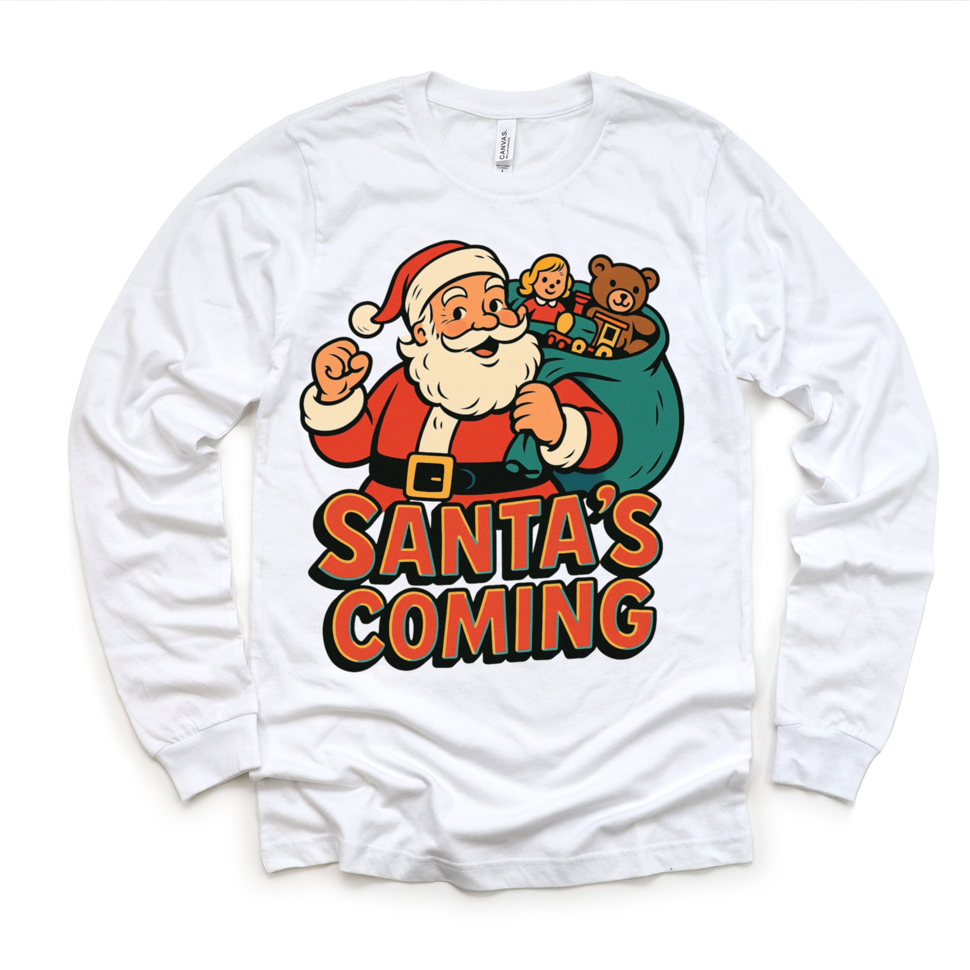 Santa Is Coming Kids Christmas Shirt - Christmas Tee-Miller Ranch TX