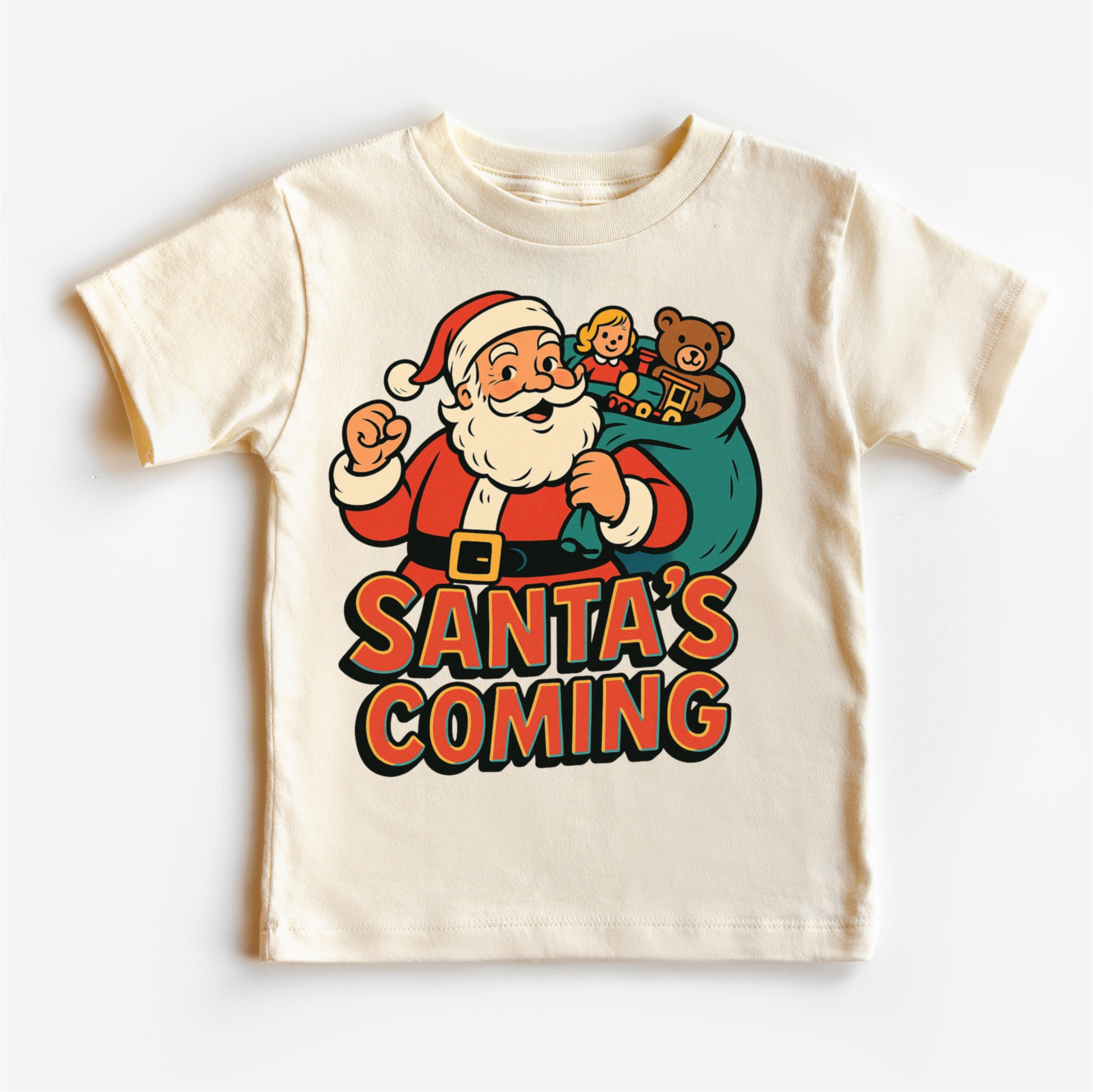 Santa Is Coming Kids Christmas Shirt - Christmas Tee-Miller Ranch TX