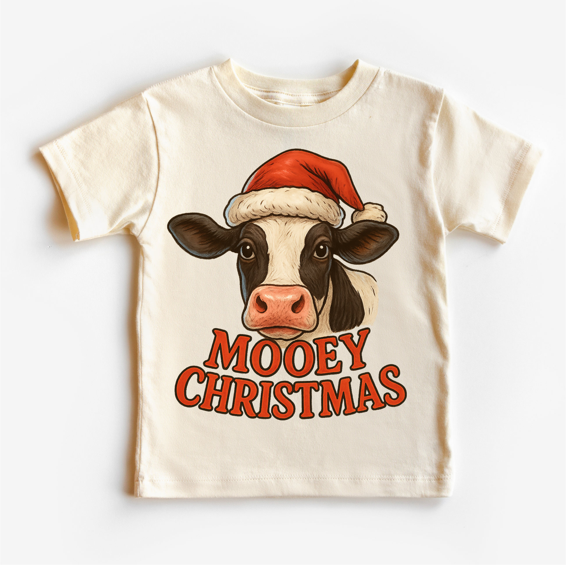 Mooey Christmas Country Cow Shirt - Farm Christmas Tee-Miller Ranch TX