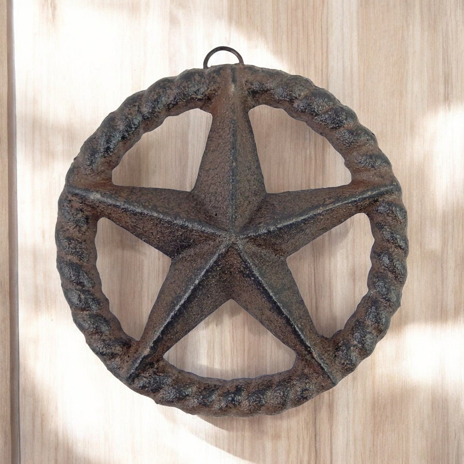 Roped Cast Iron Star - Western Rustic Wall Decor-Miller Ranch TX