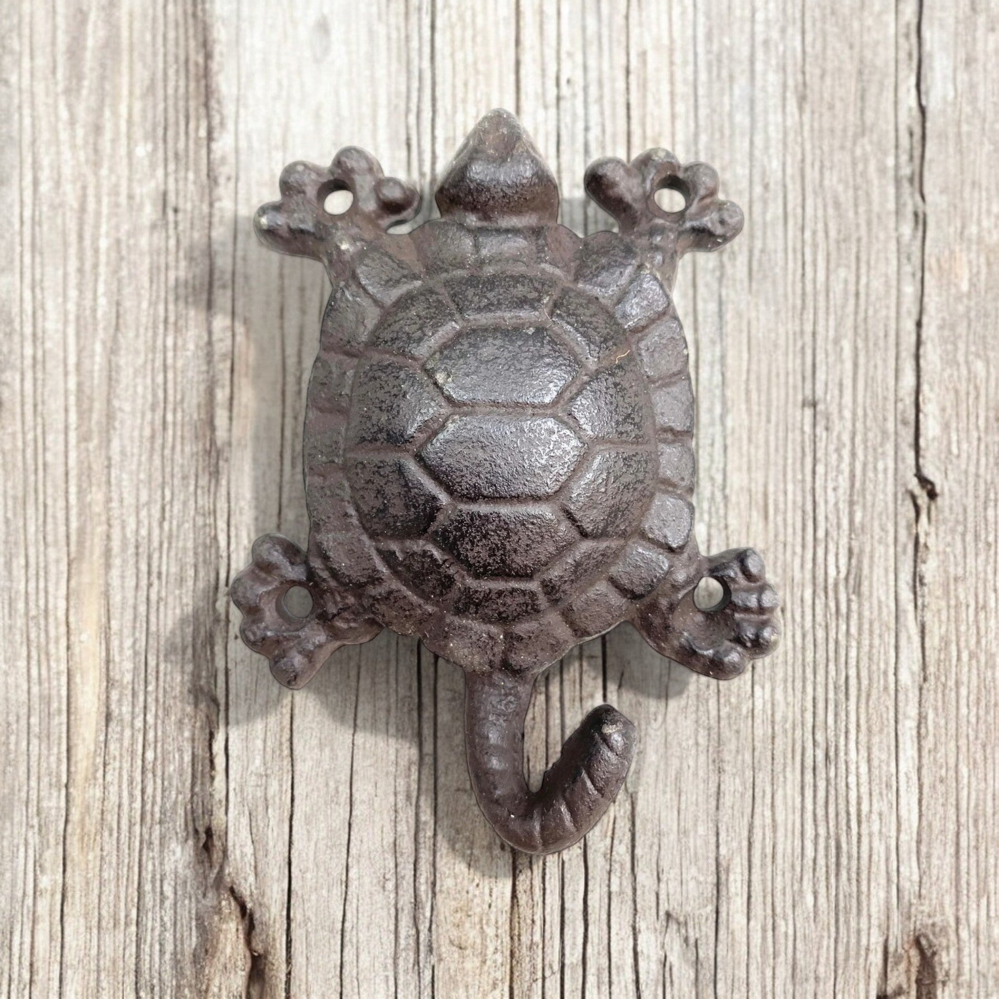 Seaside Cast Iron Turtle Hook - Nautical Marine Wall Accessory-Miller Ranch TX