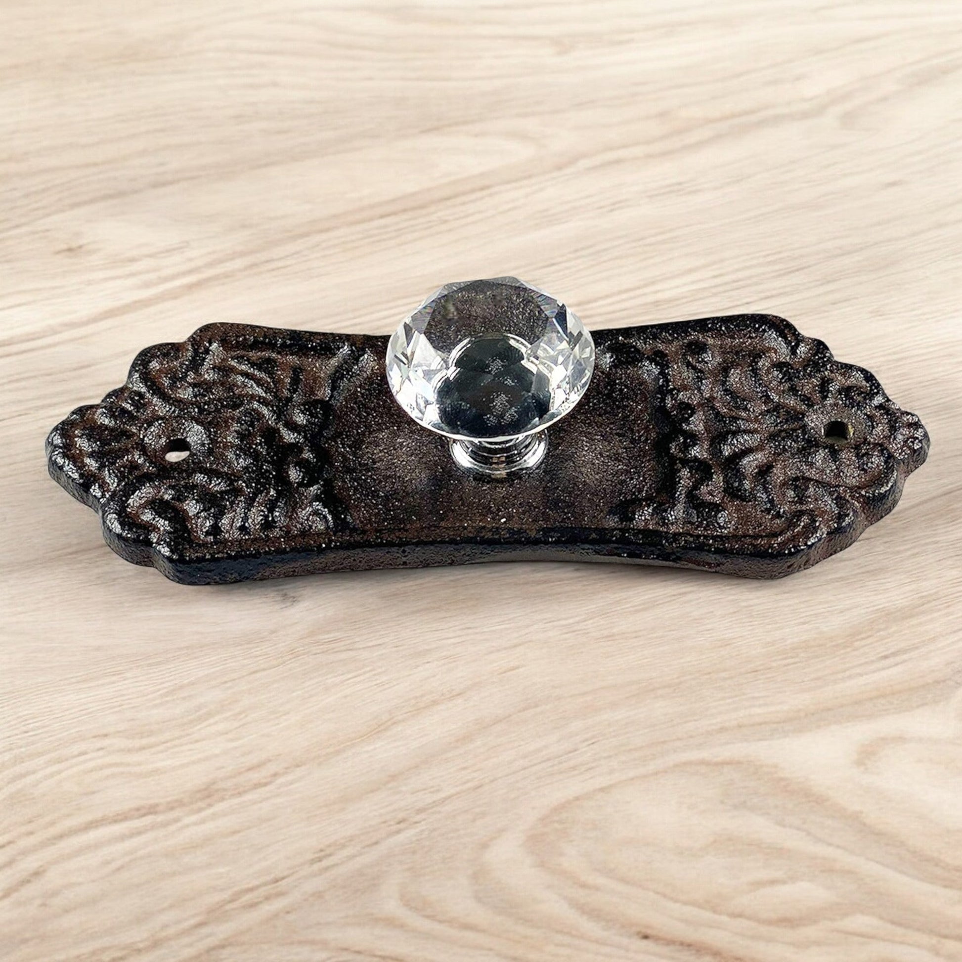 Sparkling Cast Iron Crystal Drawer Pull, Vintage Glam Cabinet Knob-Miller Ranch TX