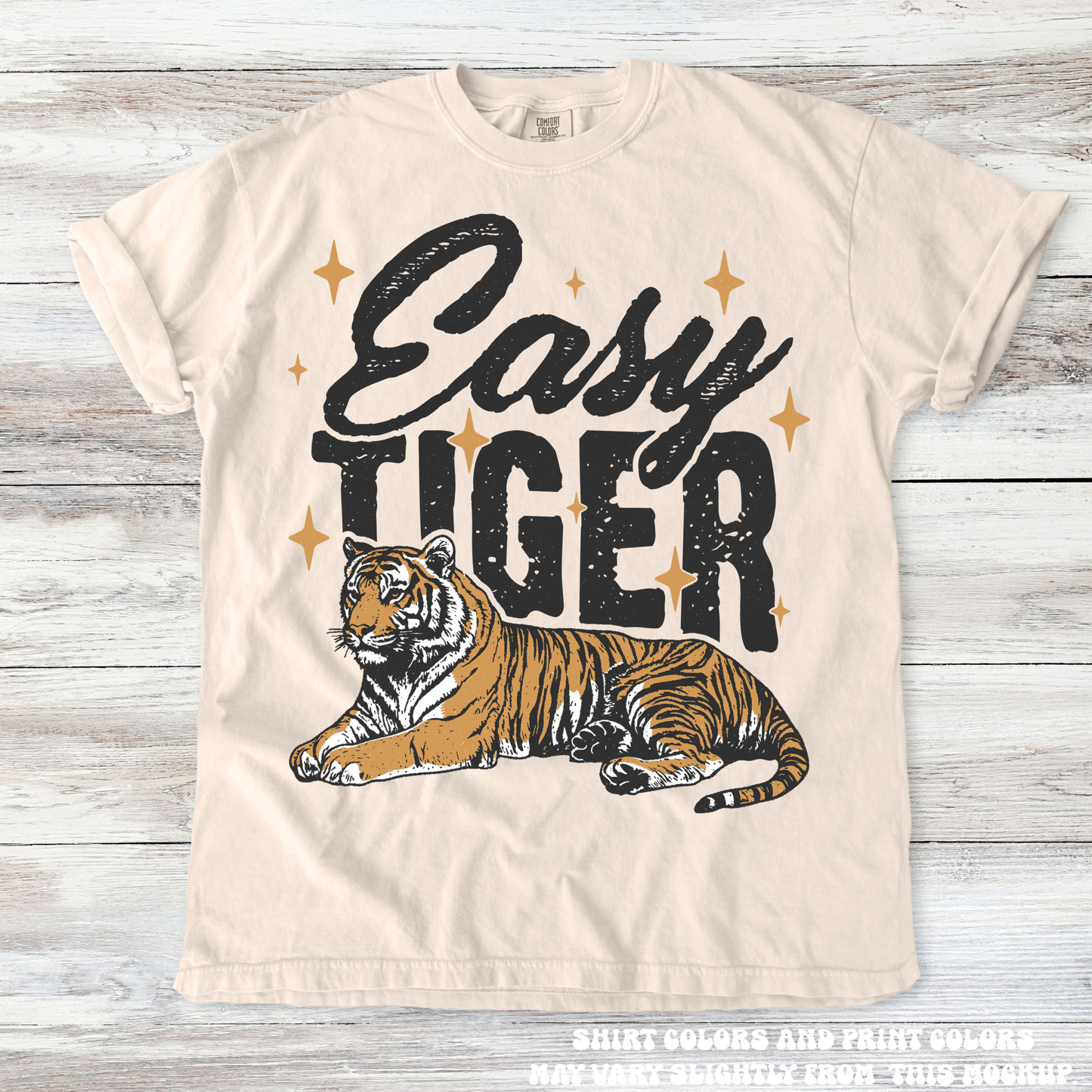Retro Easy Tiger Shirt - Printed On Comfort Colors-Miller Ranch TX