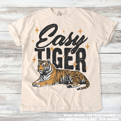 Retro Easy Tiger Shirt - Printed On Comfort Colors-Miller Ranch TX