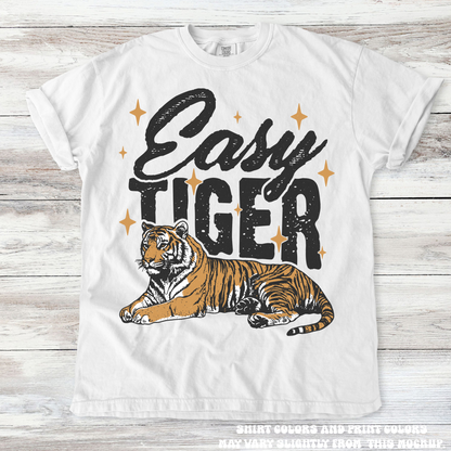 Retro Easy Tiger Shirt - Printed On Comfort Colors-Miller Ranch TX