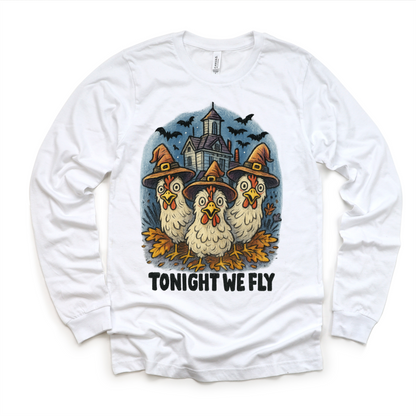 Tonight We Fly Chicken Witch Halloween Shirt - Halloween Tee-Miller Ranch TX