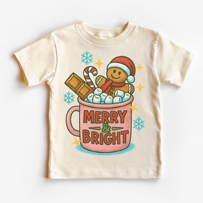 Merry & Bright Gingerbread Man Shirt - Christmas Tee-Miller Ranch TX