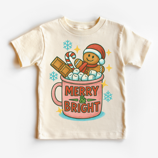 Merry & Bright Gingerbread Man Shirt - Christmas Tee-Miller Ranch TX