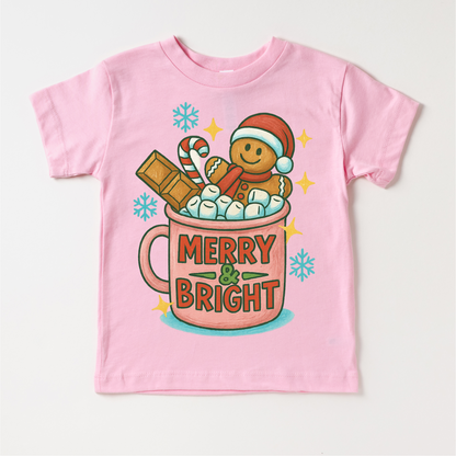 Merry & Bright Gingerbread Man Shirt - Christmas Tee-Miller Ranch TX