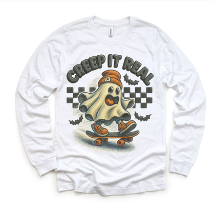 Creep It Real Skateboard Ghost Halloween Shirt - Halloween Tee-Miller Ranch TX