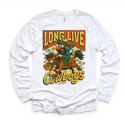 Long Live Cowboys Rodeo Country Western Shirt - Western Tee - MU98-Miller Ranch TX