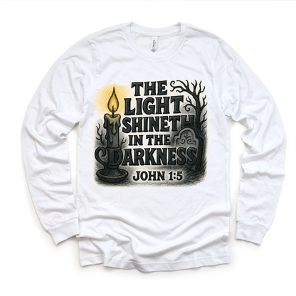 The Light Shineth In The Darkness Shirt - Christian Tee MZ26-Miller Ranch TX