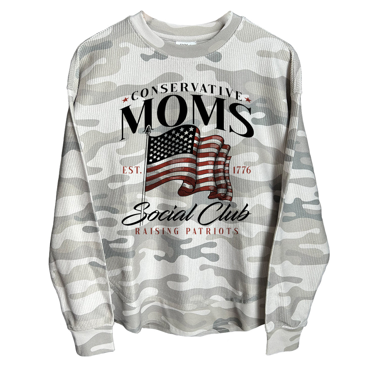 Conservative Moms Social Club (Front) Corded Poncho-Miller Ranch TX