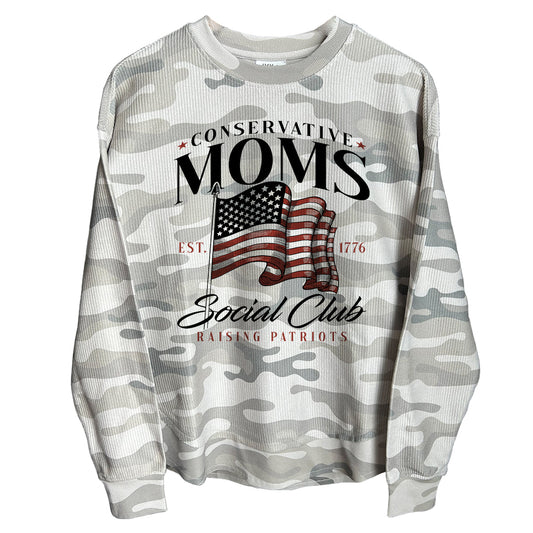 Conservative Moms Social Club (Front) Corded Poncho-Miller Ranch TX