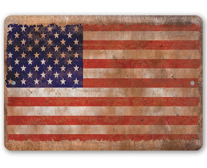 American Flag - Metal Sign-Miller Ranch TX