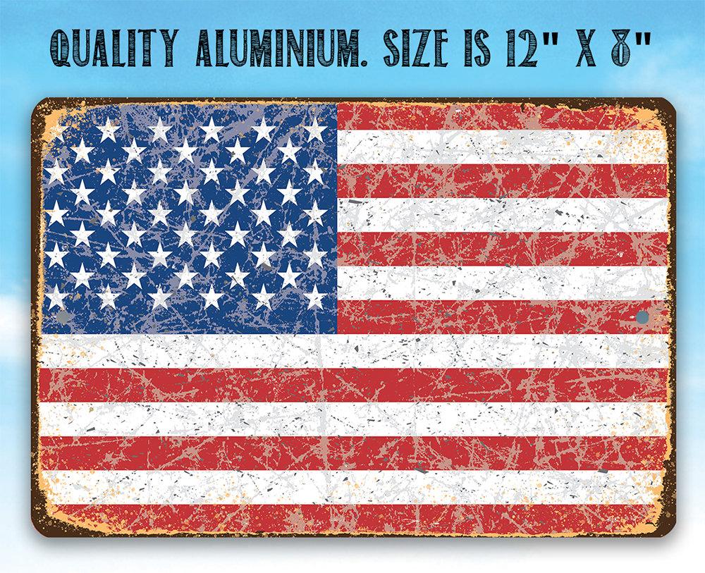 American Flag Grunge - Metal Sign-Miller Ranch TX