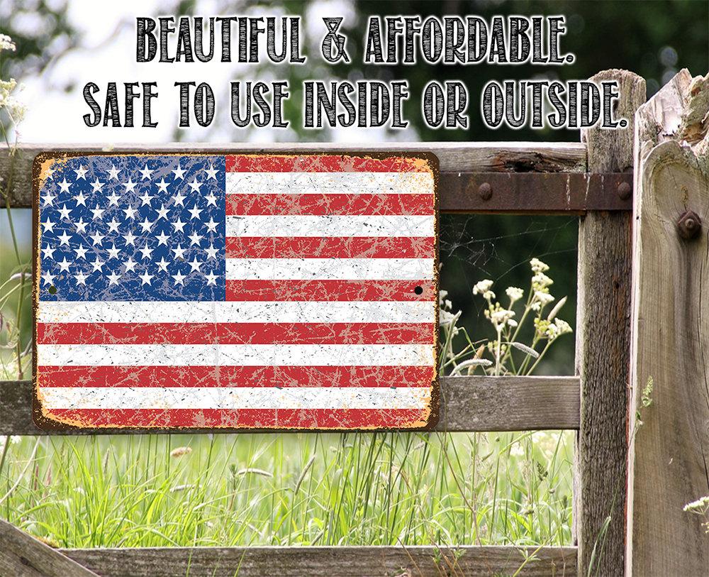 American Flag Grunge - Metal Sign-Miller Ranch TX