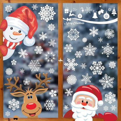 Christmas Decorations - Christmas Window Clings Decorations Stickers Indoor - Snowflakes Window Clings Decor for Home Office Classroom-Miller Ranch TX
