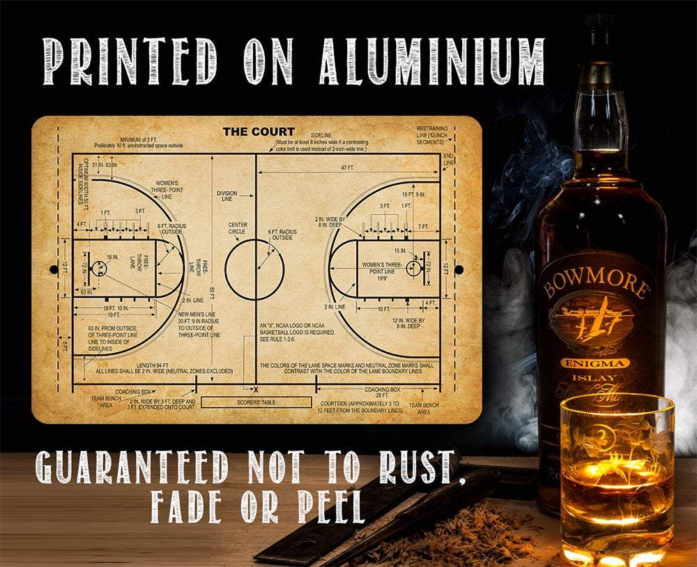 Basketball Court - Metal Sign-Miller Ranch TX