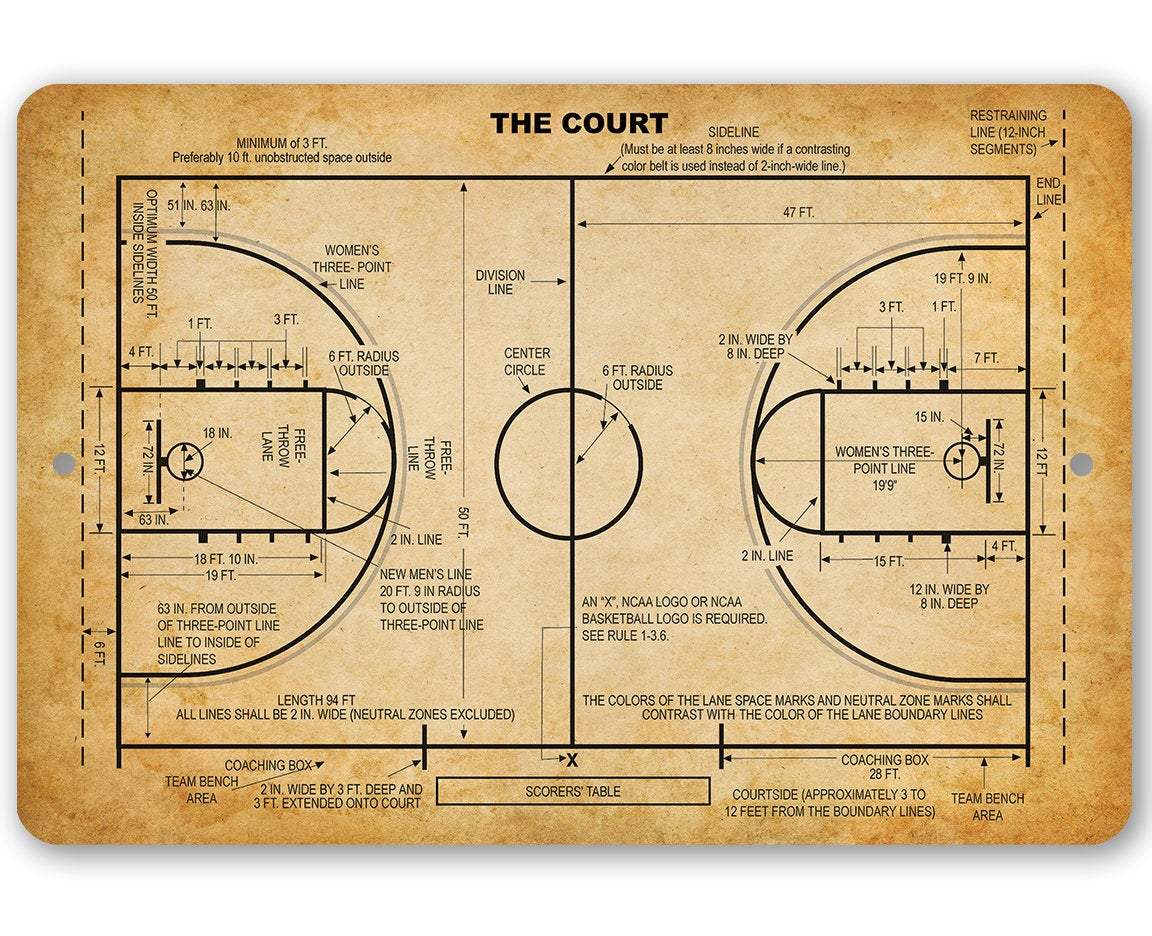 Basketball Court - Metal Sign-Miller Ranch TX