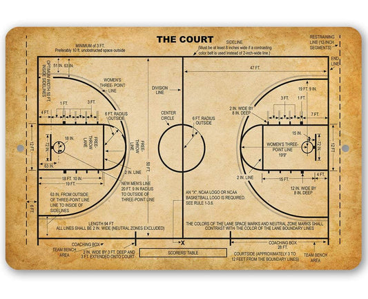 Basketball Court - Metal Sign-Miller Ranch TX