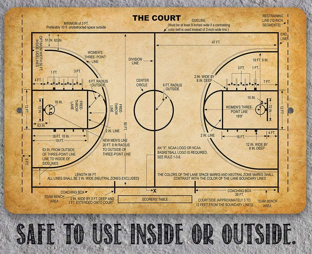 Basketball Court - Metal Sign-Miller Ranch TX