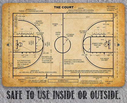 Basketball Court - Metal Sign-Miller Ranch TX